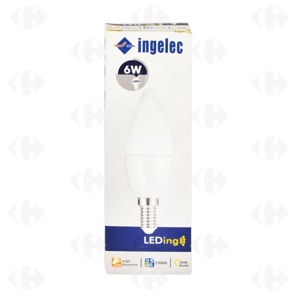 [564255] Lampe Led Filetage Jaune Flamme 6W E14.