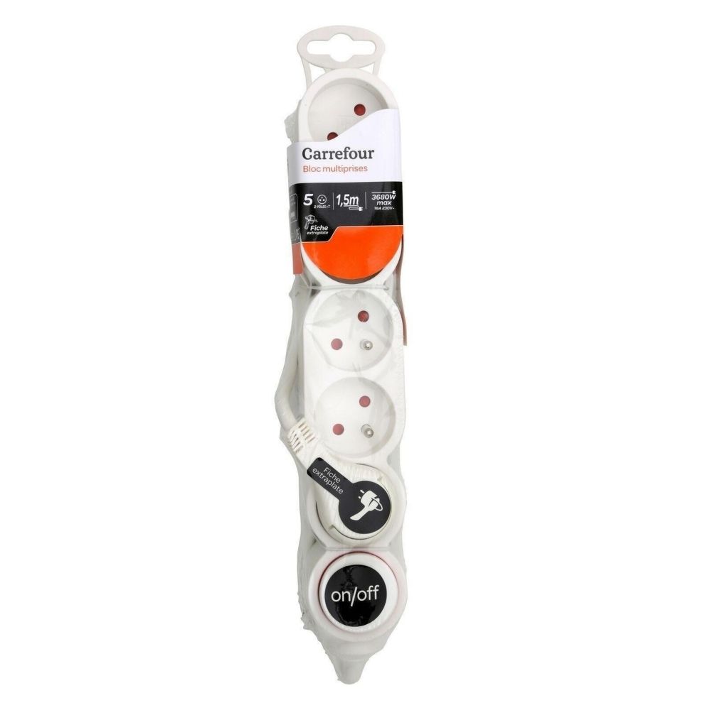 [634887] Multiprise 5 Prises 16A 230V Câble 1,5m