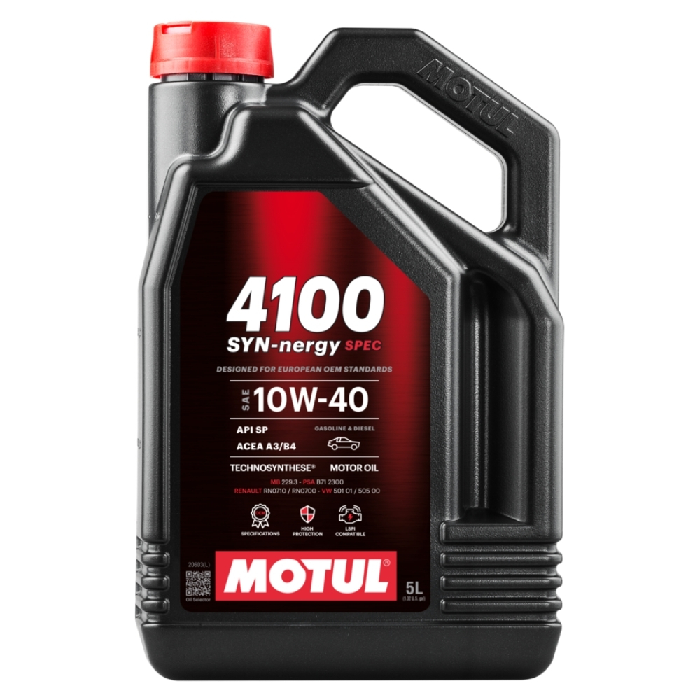 [729703] Huile Moteur Voiture Motul 4100 Syn-nergy Spec 10W40 5L