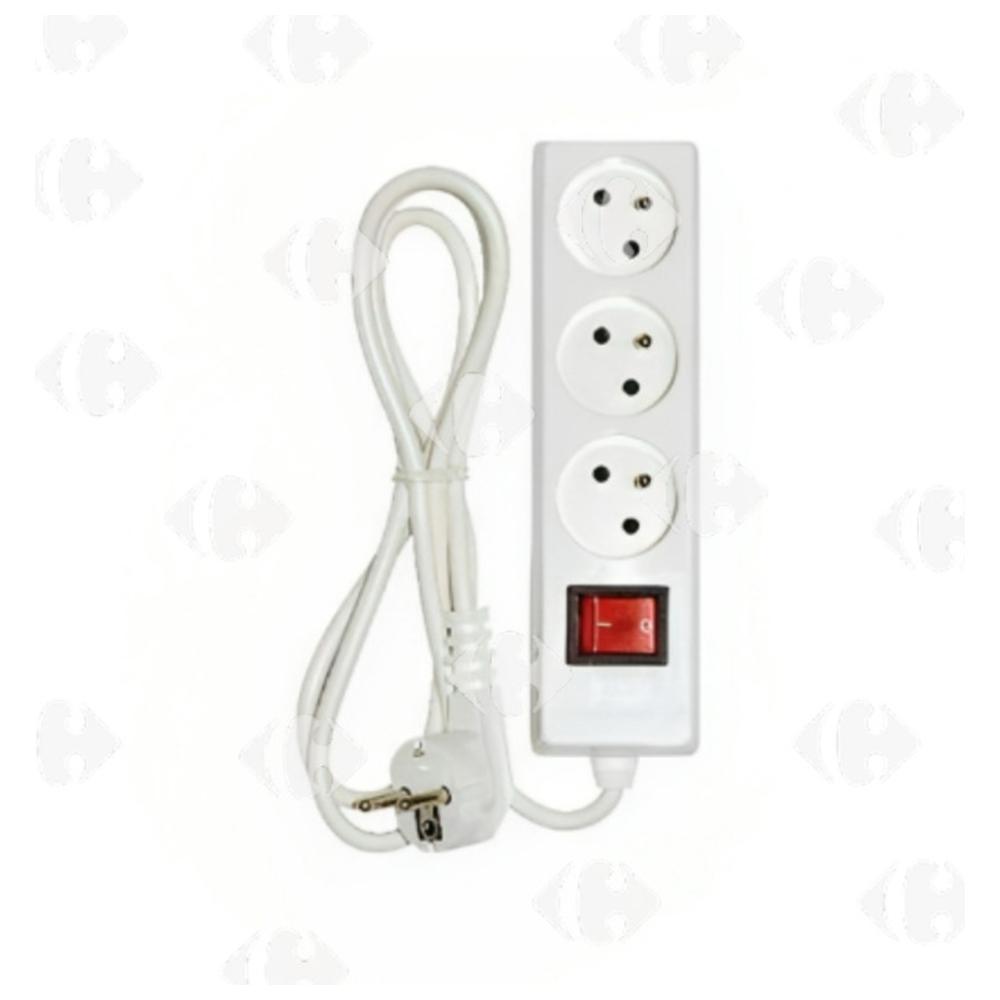 [408557] Multiprise 1713/1 Blanc avec 3 Prises+2 Ports et un Câble de 1,5m Ingelec.
