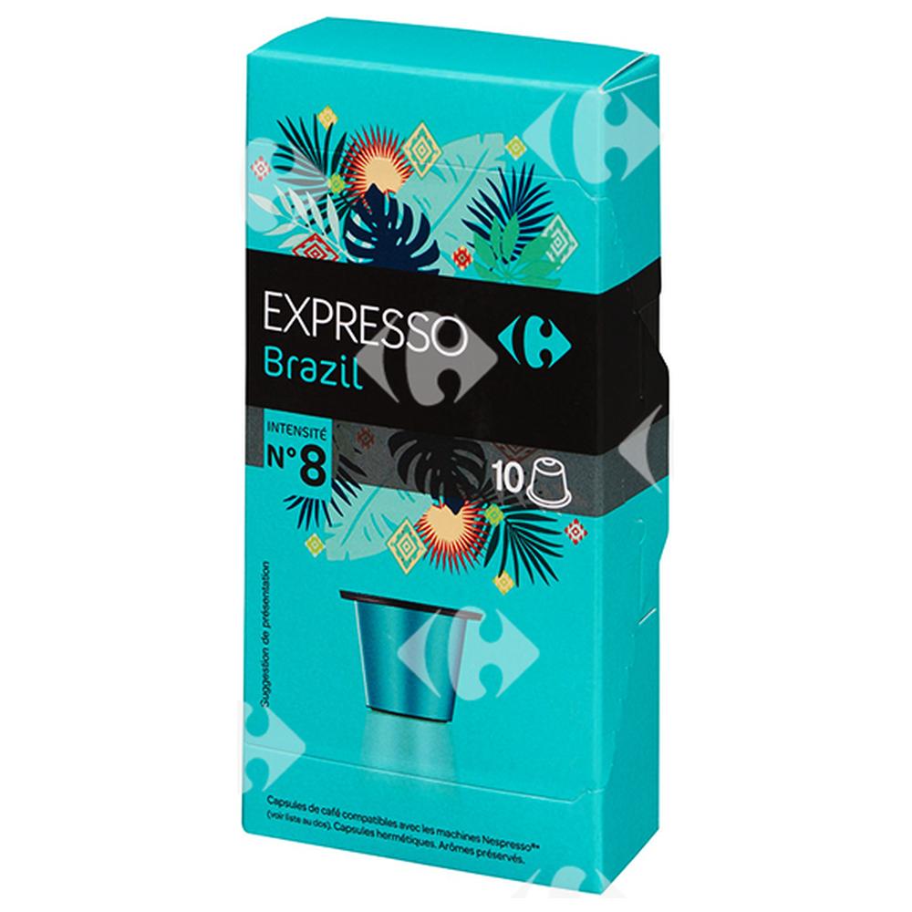 Café en Capsules Expresso Brazil Carrefour N8x10