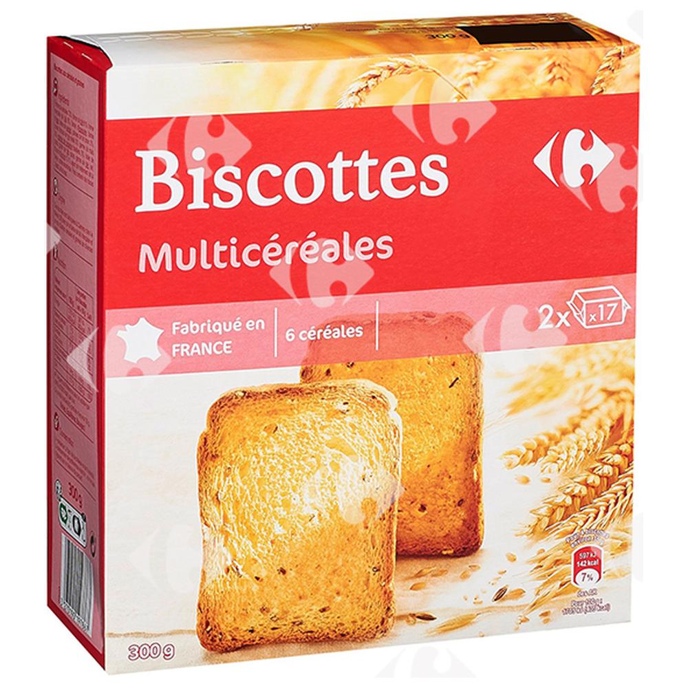 [411656] Biscottes Multicéréales Carrefour 300g
