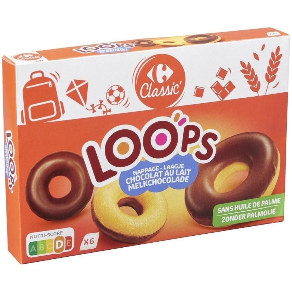 [684086] Donuts Chocolat au Lait Loops Carrefour Classic 180g