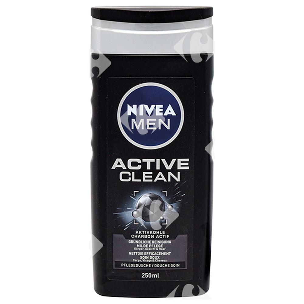 [560968] Gel douche 3en1 Active Clean Nivea Men 250ml
