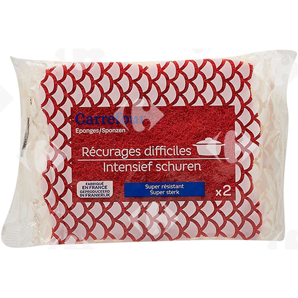 [171294] Tampon Éponge Rouge Carrefour 2 unités