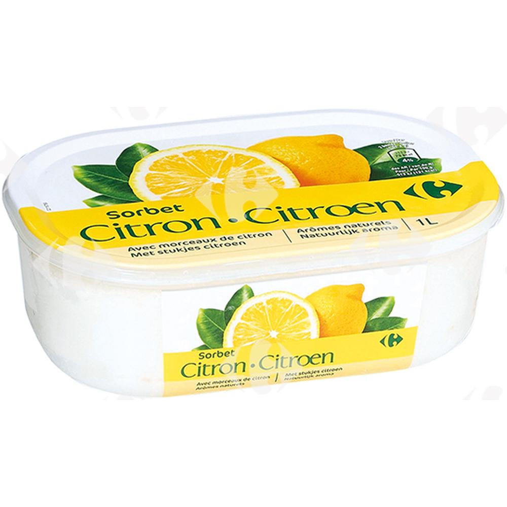 [188751] Sorbet au Citron Jaune en bac Carrefour 1L