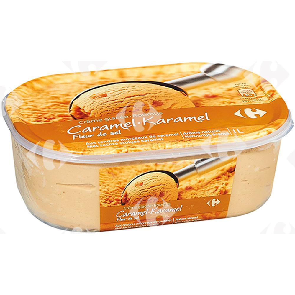 Crème Glacée Caramel Fleur de Sel en bac Carrefour 1L