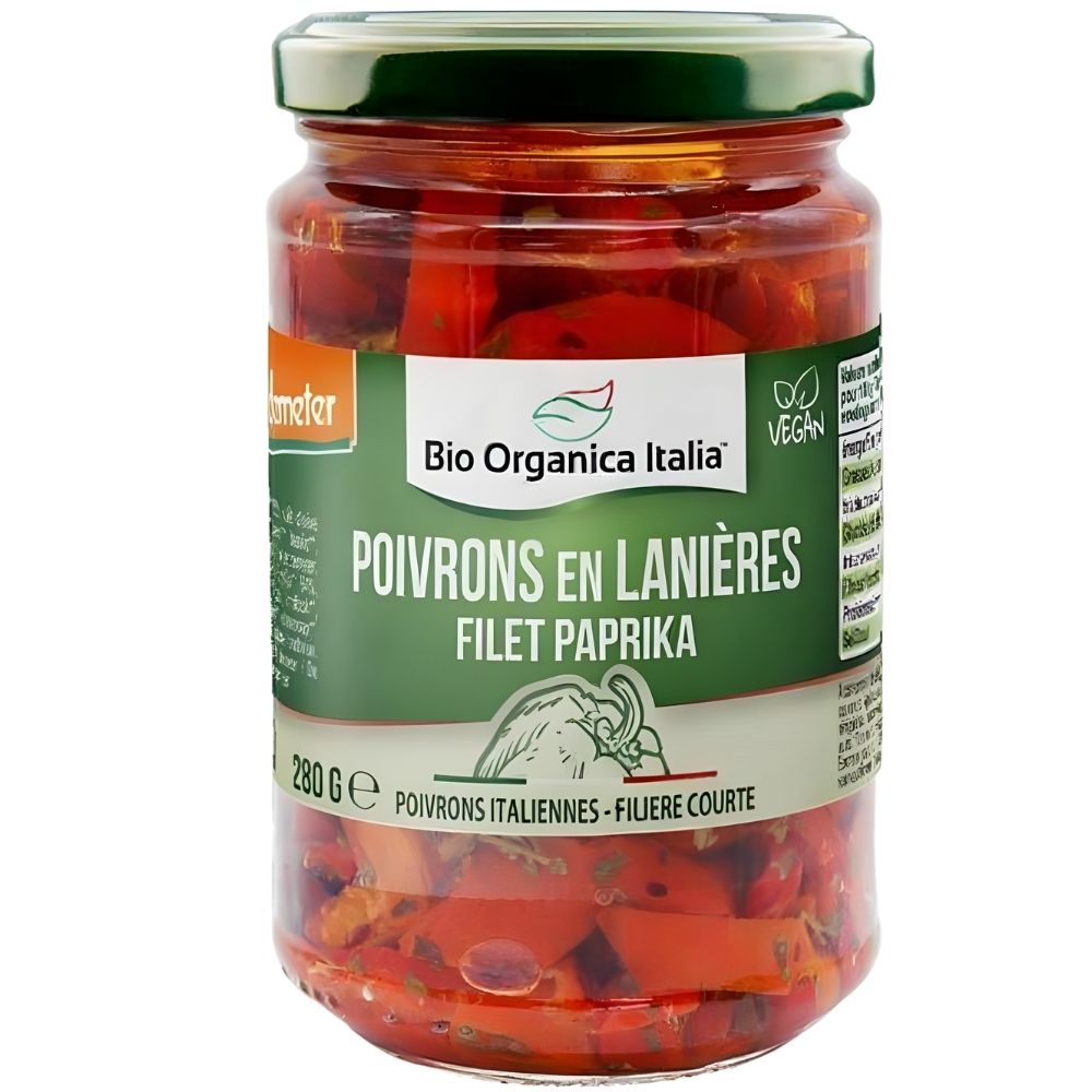 [682649] Poivrons en Lanières à l'Huile Bio Organica Italia 280g