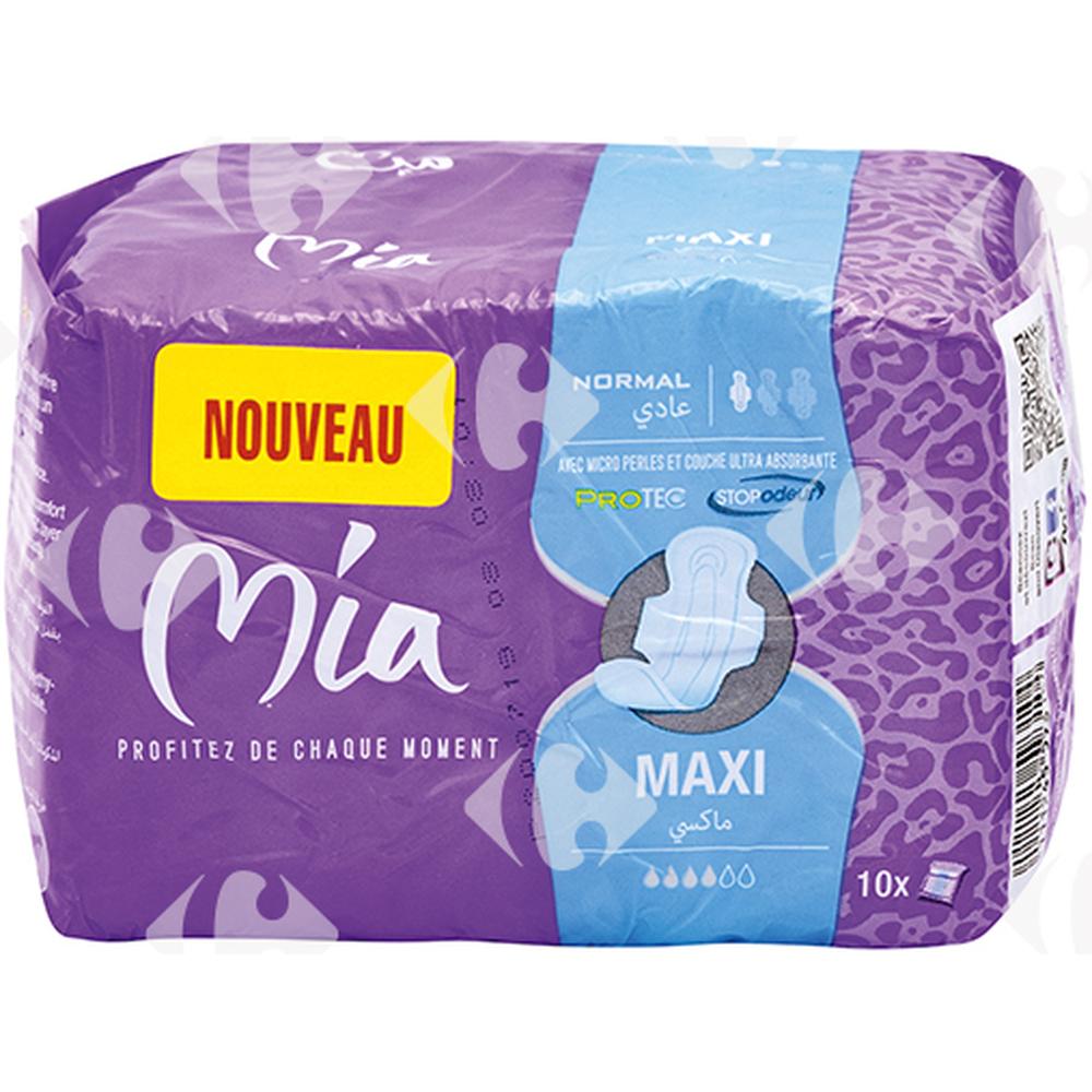 [578594] Serviettes Hygiéniques Maxi Normal Mia 10 unités