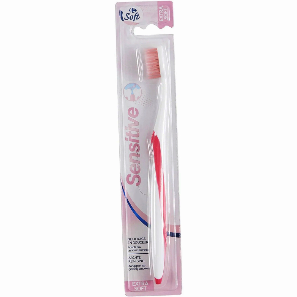 [682660] Brosse à Dents Sensitive Souple Carrefour Soft 1 unité.
