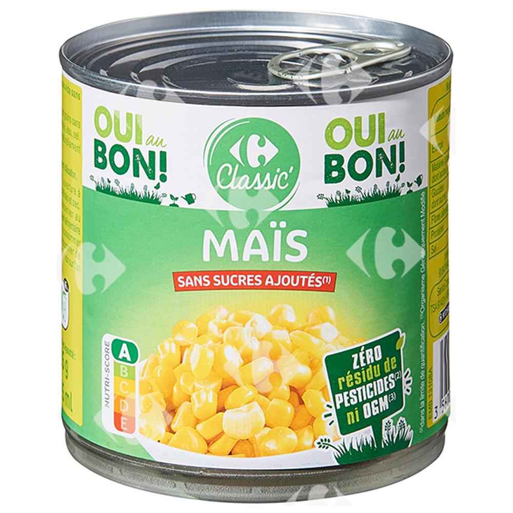 [656547] Conserve de Maïs Sans Sucres Ajoutés Carrefour 300g