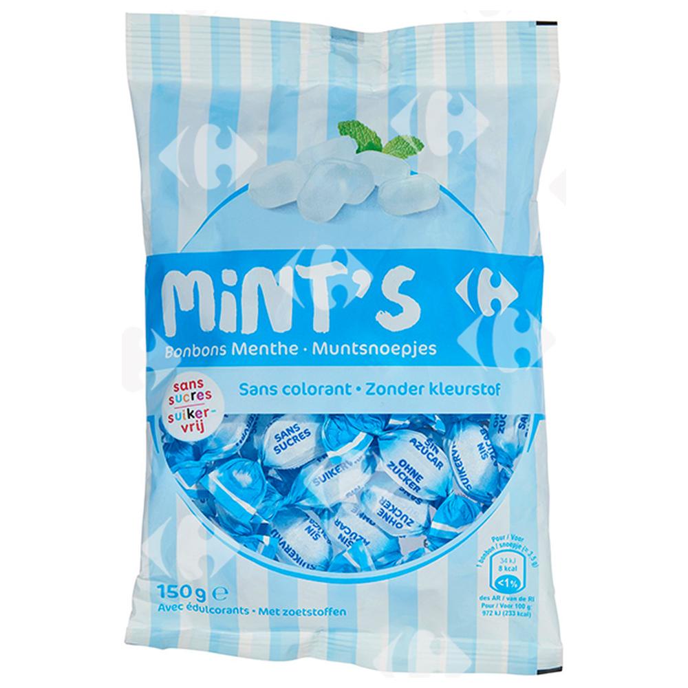 Bonbons Sans Sucre Menthe Carrefour 150g