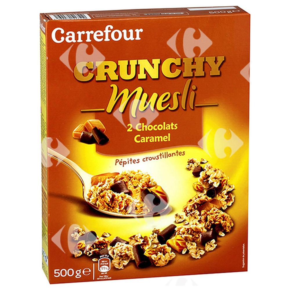 [552837] Muesli Croustillant 2 Chocolats Caramel Carrefour 500g