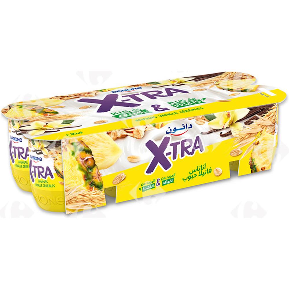Yaourt à consommer Ananas Vanille Céréales Danone Xtra 8x110g