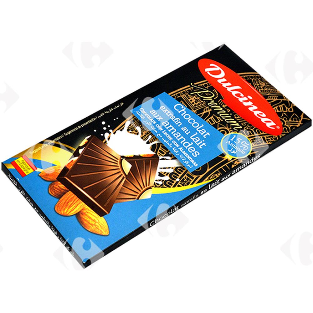 Tablette de Chocolat au Lait aux Amandes Dulcinea 100g