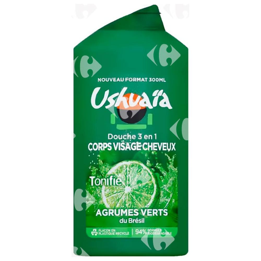 [672851] Gel Douche 3 en 1 Agrumes Verts Ushuaia 300ml