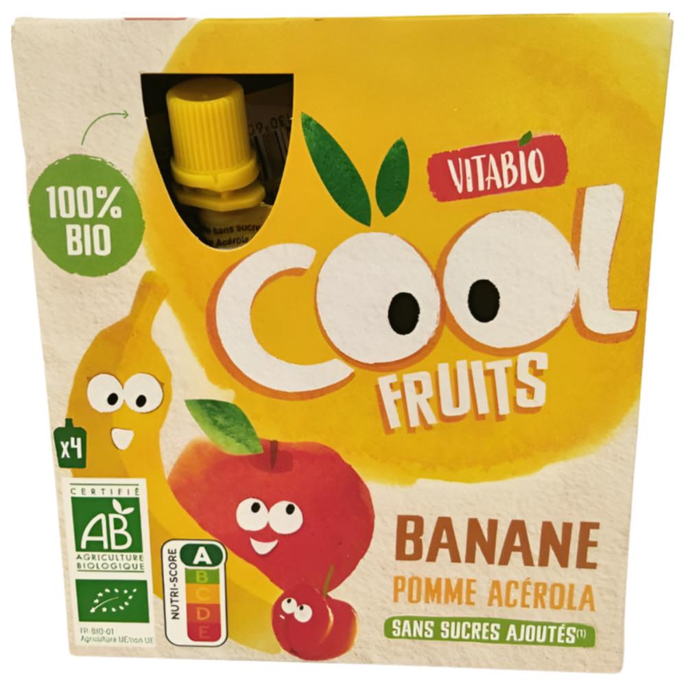[683268] Compote à Boire Banane Pomme Sans Sucre Vitabio 4x90g