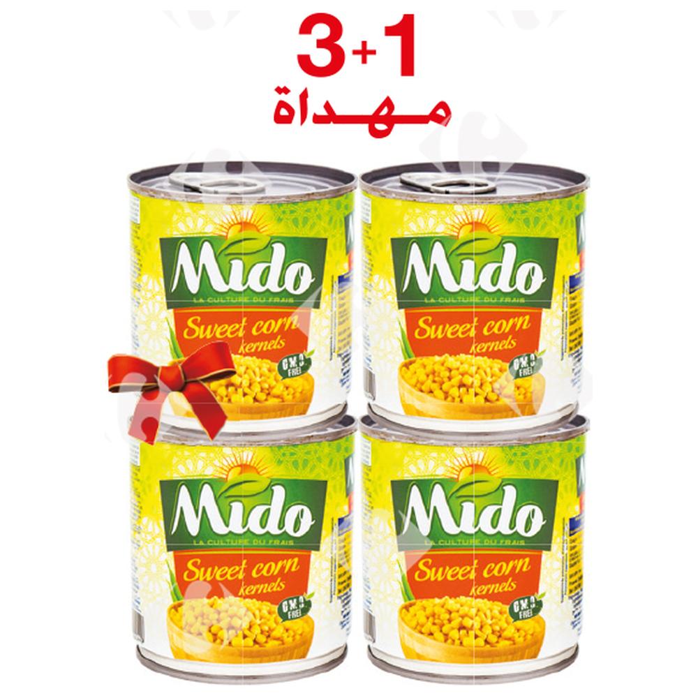[385906] Lot de 3 boîte de Maïs Mido 140g + 1 Gratuite