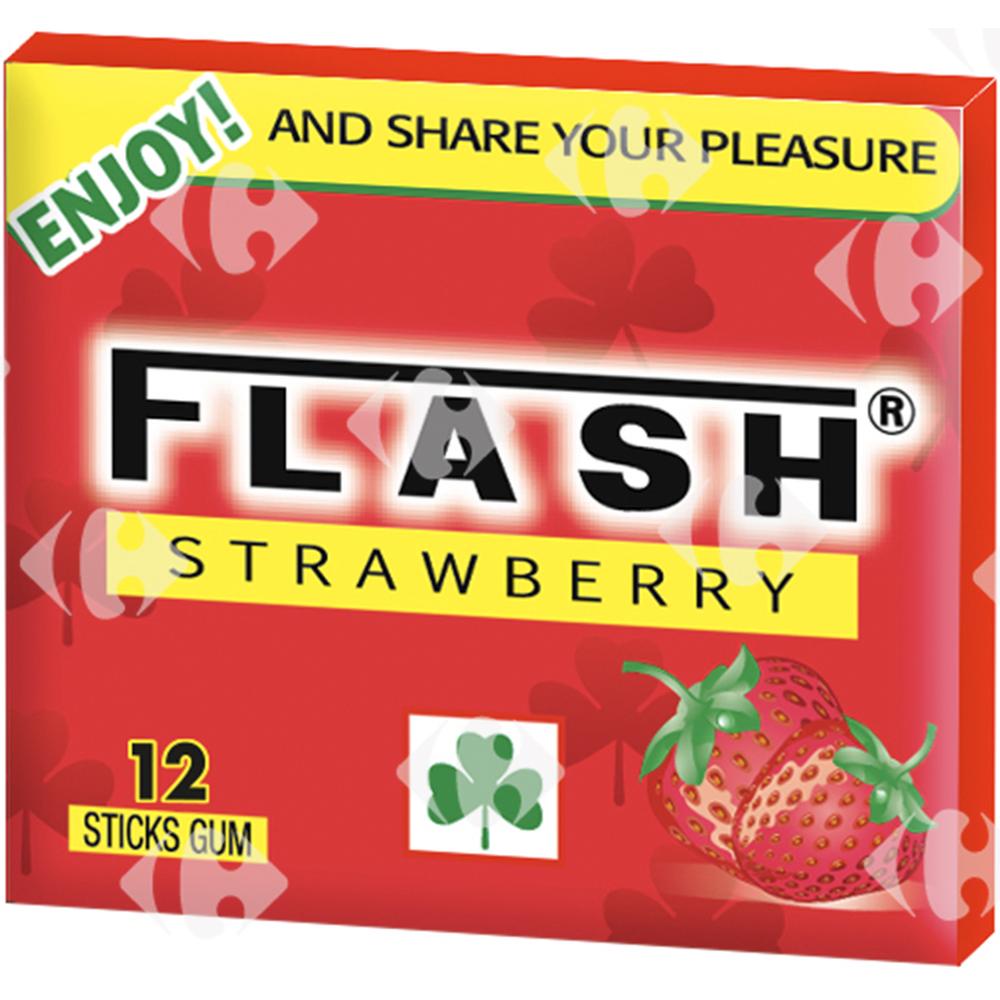 [686500] Chewing-Gum Fraise Premium Flash 12 unités