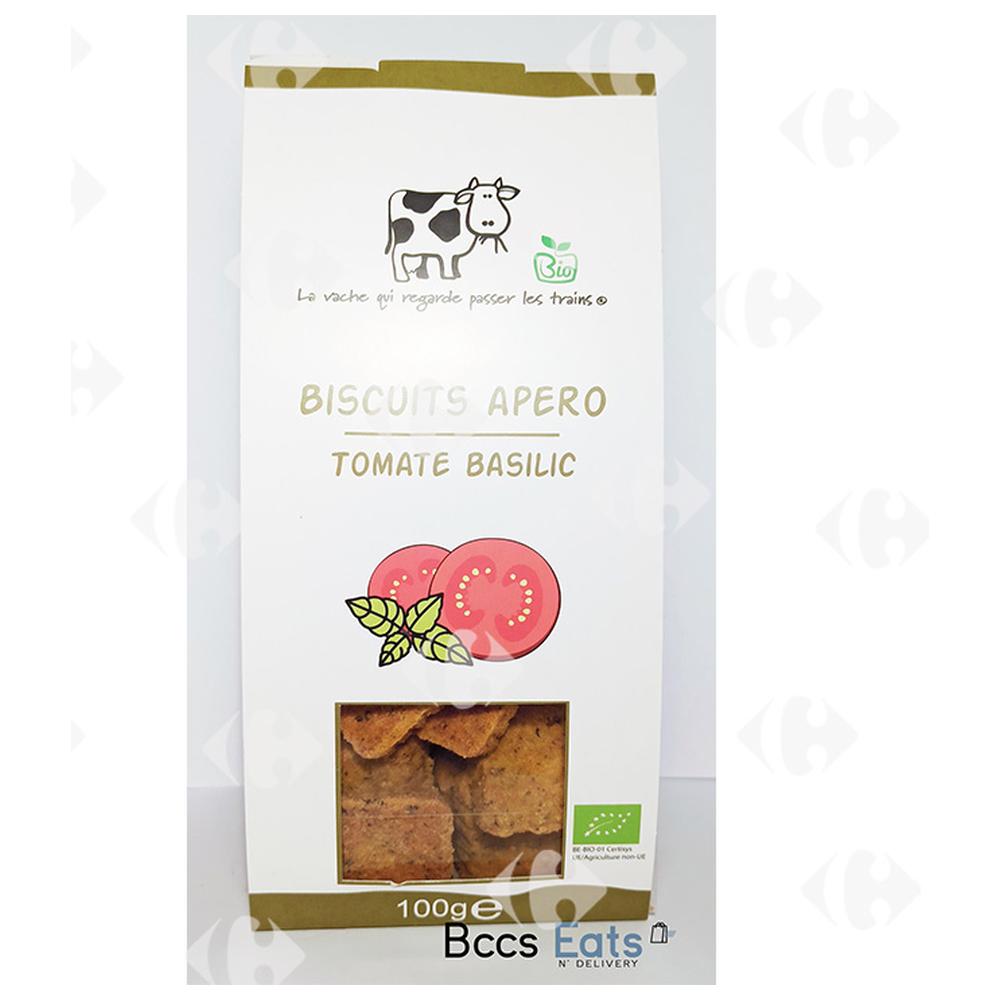 [680684] Biscuits Apéro Bio Tomate La Vache Qui Regarde 100g