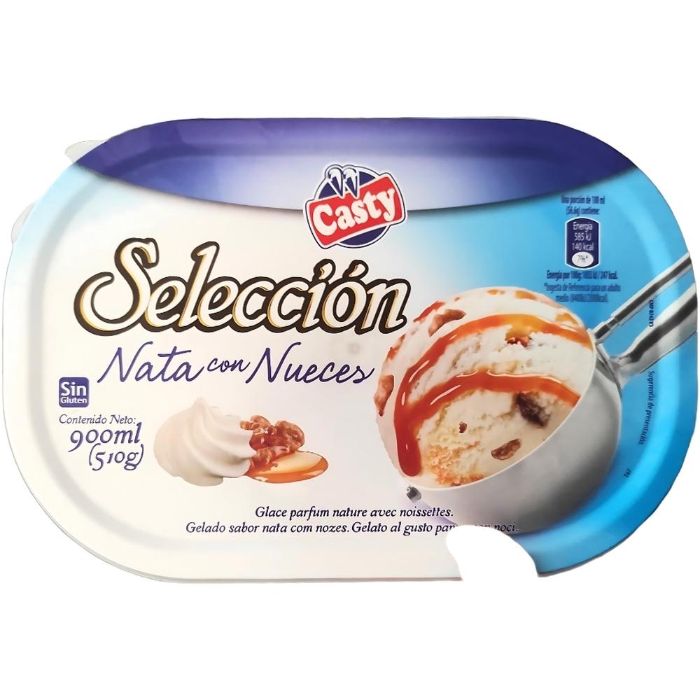 Pot de Glace Crème avec Noix Casty 900ml