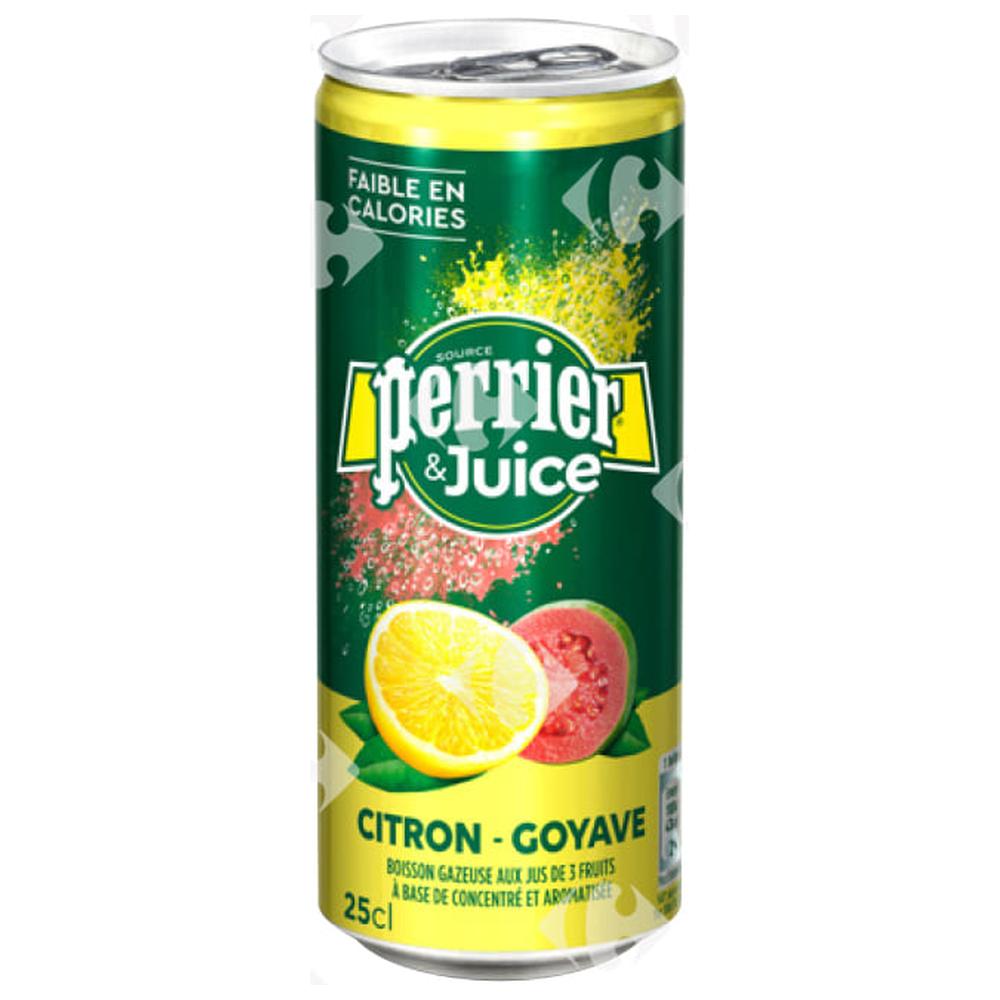 [689496] Eau Gazeuse Fruitée Citron et Goyave Perrier & Juice 25cl.