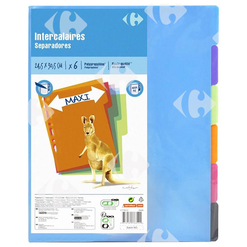 [699203] Intercalaire Noir Carrefour 2 compartiments