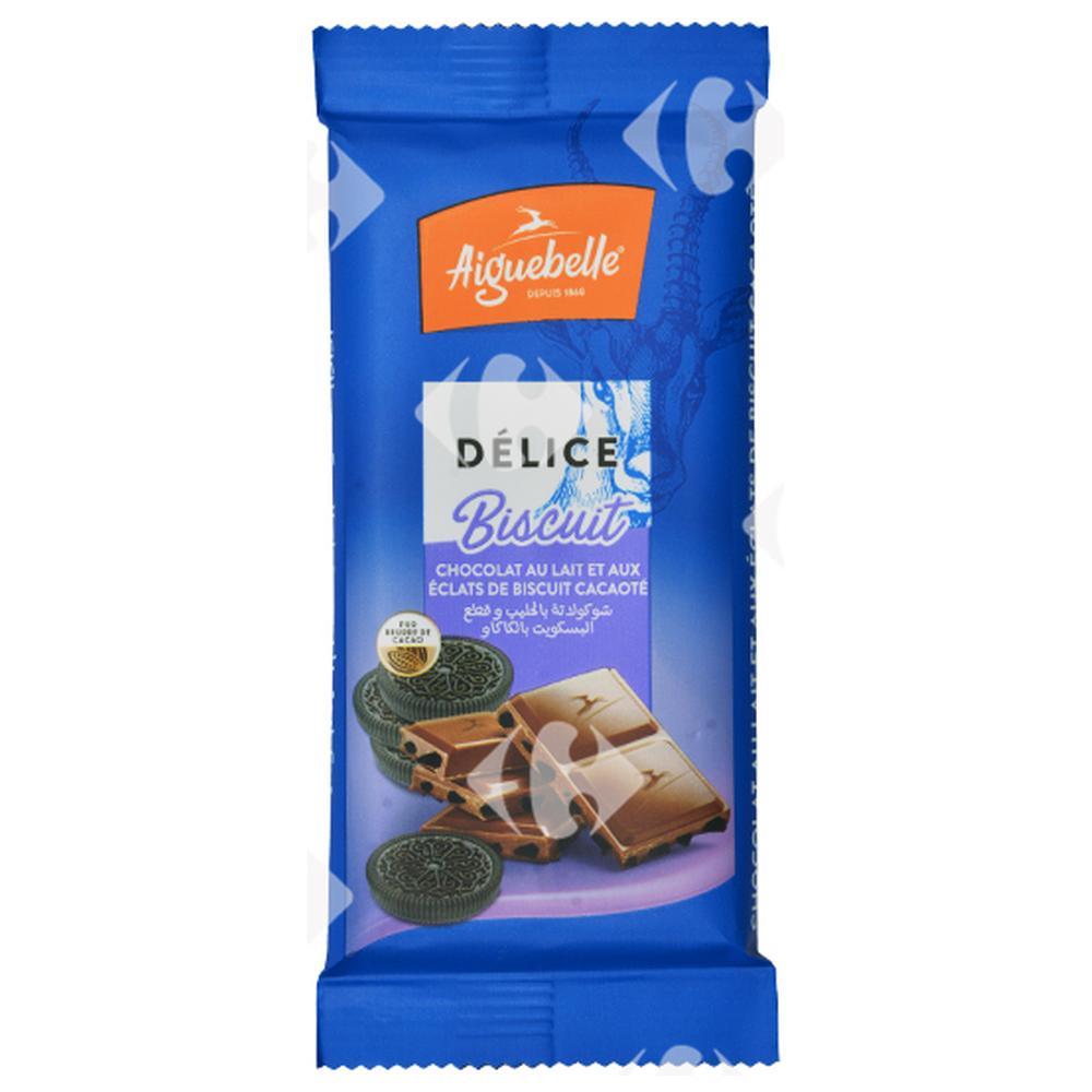 [662442] Tablette de Chocolat au Lait Biscuit Délice Aiguebelle 90g