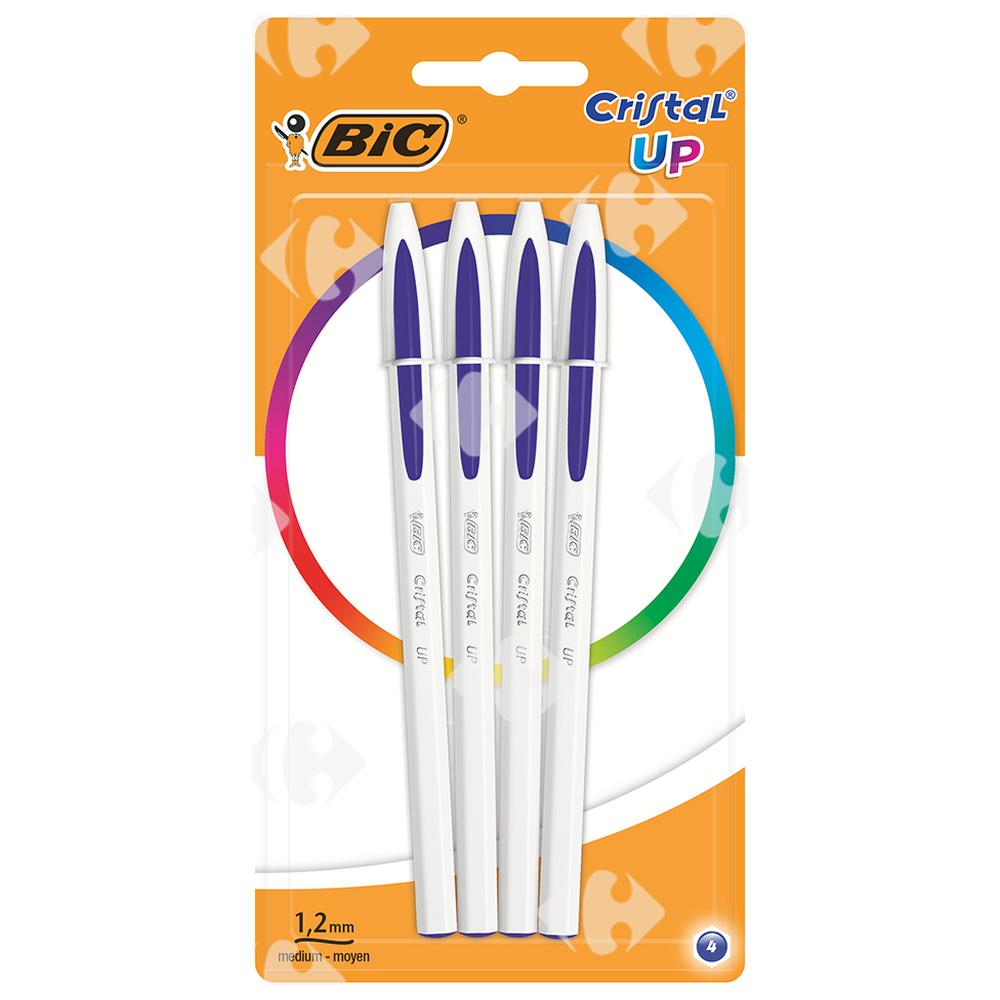 Stylo à Bille Cristal Up Bleu BIC 4 unités