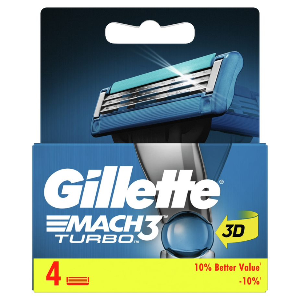 [53995] Recharges de lames de rasoir Mach 3 Turbo Gillette 4 unités