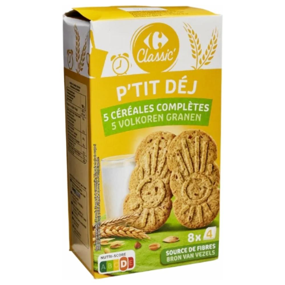 [550967] Biscuits P'Tit Dèj aux 5 Céréales Complètes Carrefour 400g