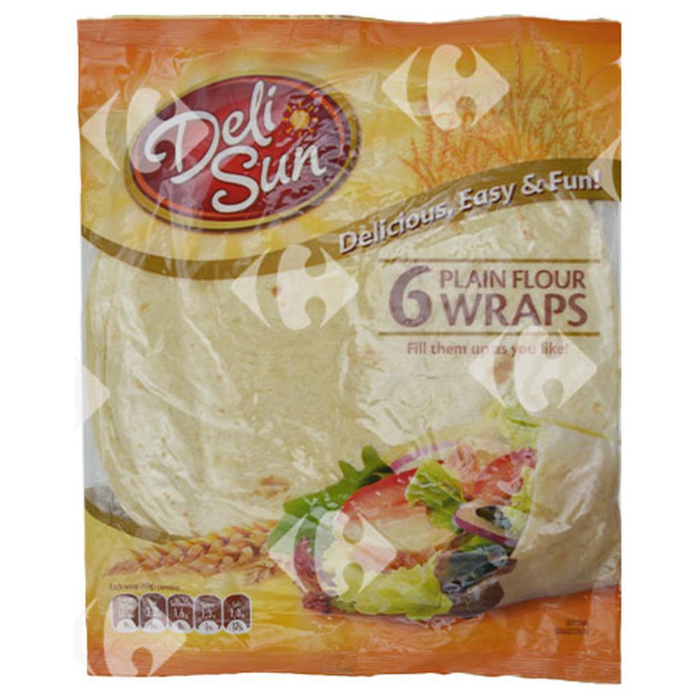 [518611] Wraps de Farine de Blé Deli Sun 360g 6 feuilles