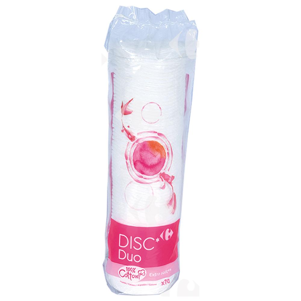 [231287] Cotons Disques Démaquillants Duo Premium Carrefour 70 unités