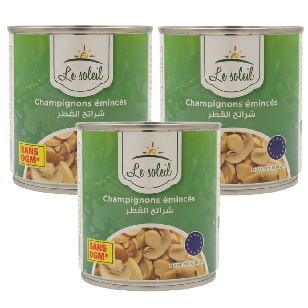 [645053] Champignons en Morceaux Le Soleil 3x184g