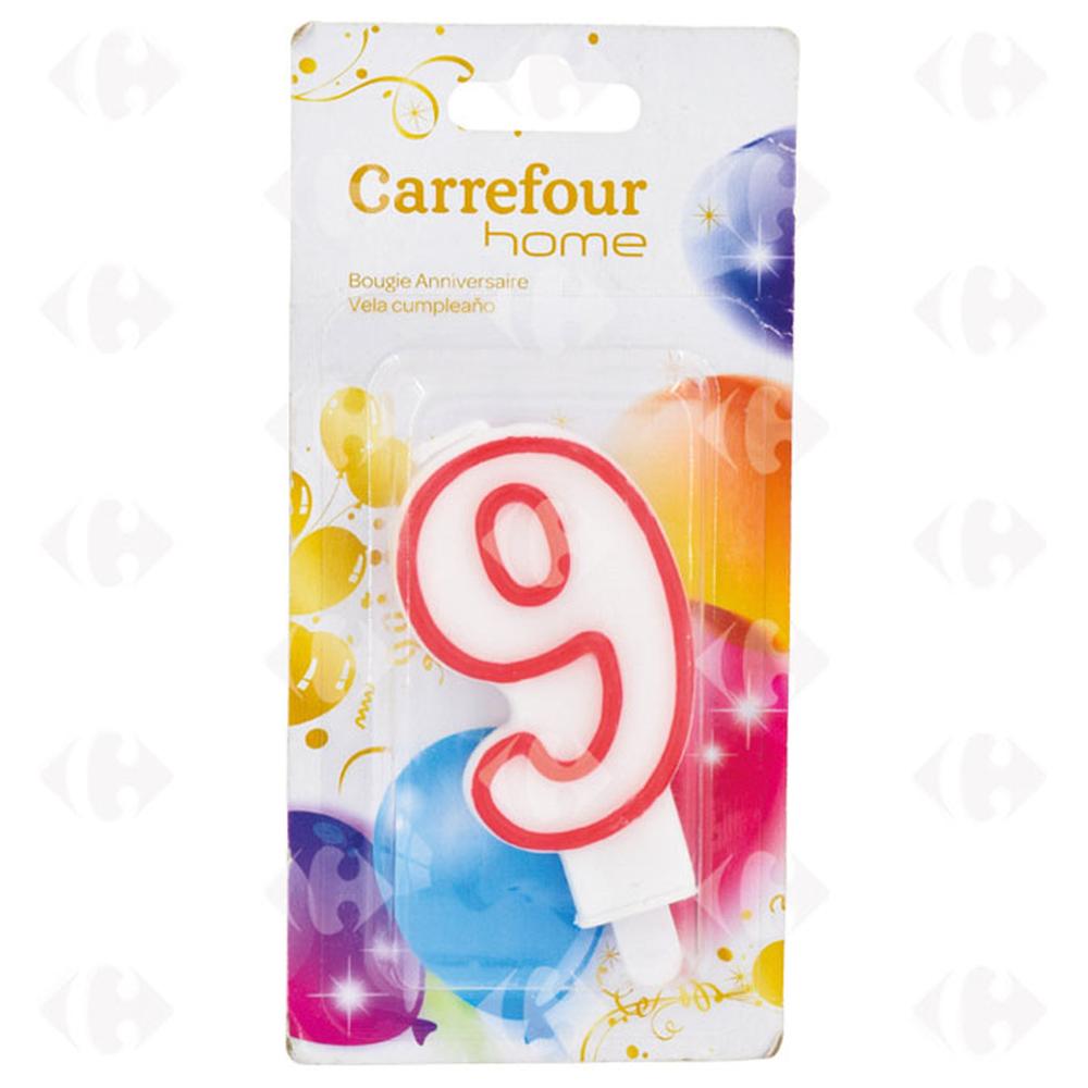 Bougie d'Anniversaire Chiffre 9 Carrefour Home 1 unité