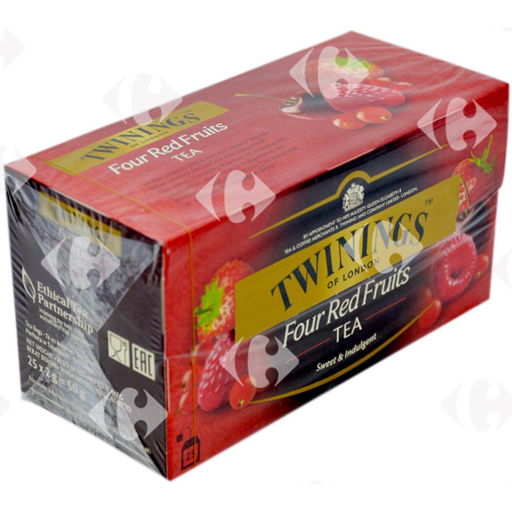 Infusions en Sachets Frisachetss Rouge Twinings 25 sachets