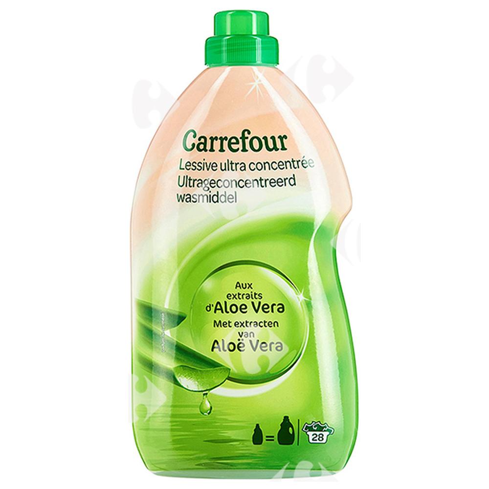 [530543] Détergent Lessive Liquide Aloe Vera et Fleurs D'Amande Douce Carrefour 910ml
