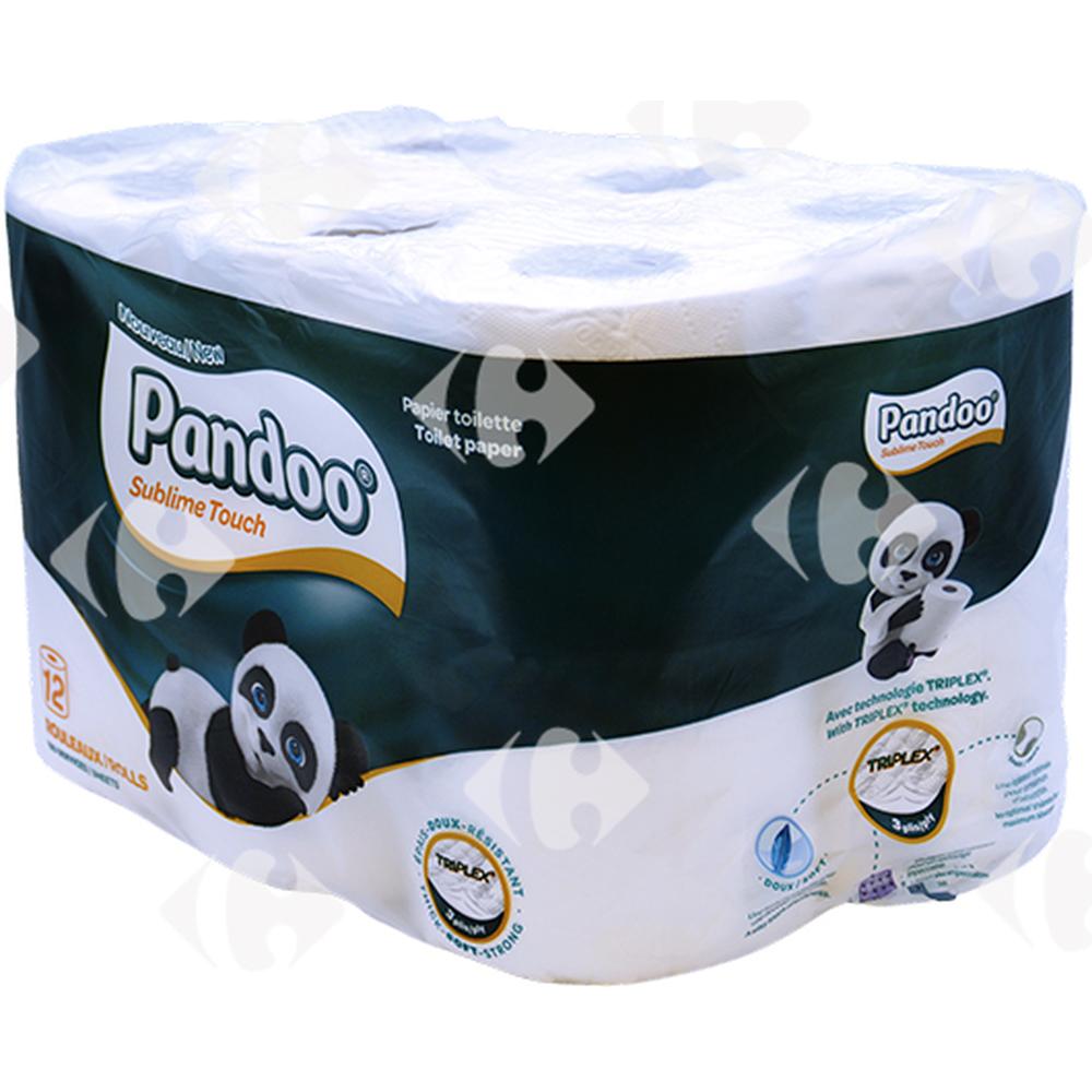 [644206] Papier Hygiénique 3 Plis Pandoo 12 rouleaux