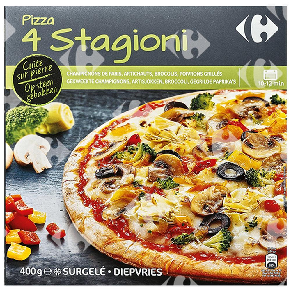Pizza 4 Saisons Cuite Sur Pierre Carrefour 400g