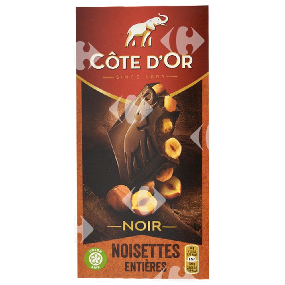 [626380] Tablette de Chocolat Noir aux Noisettes Entières Côte d'Or 180g