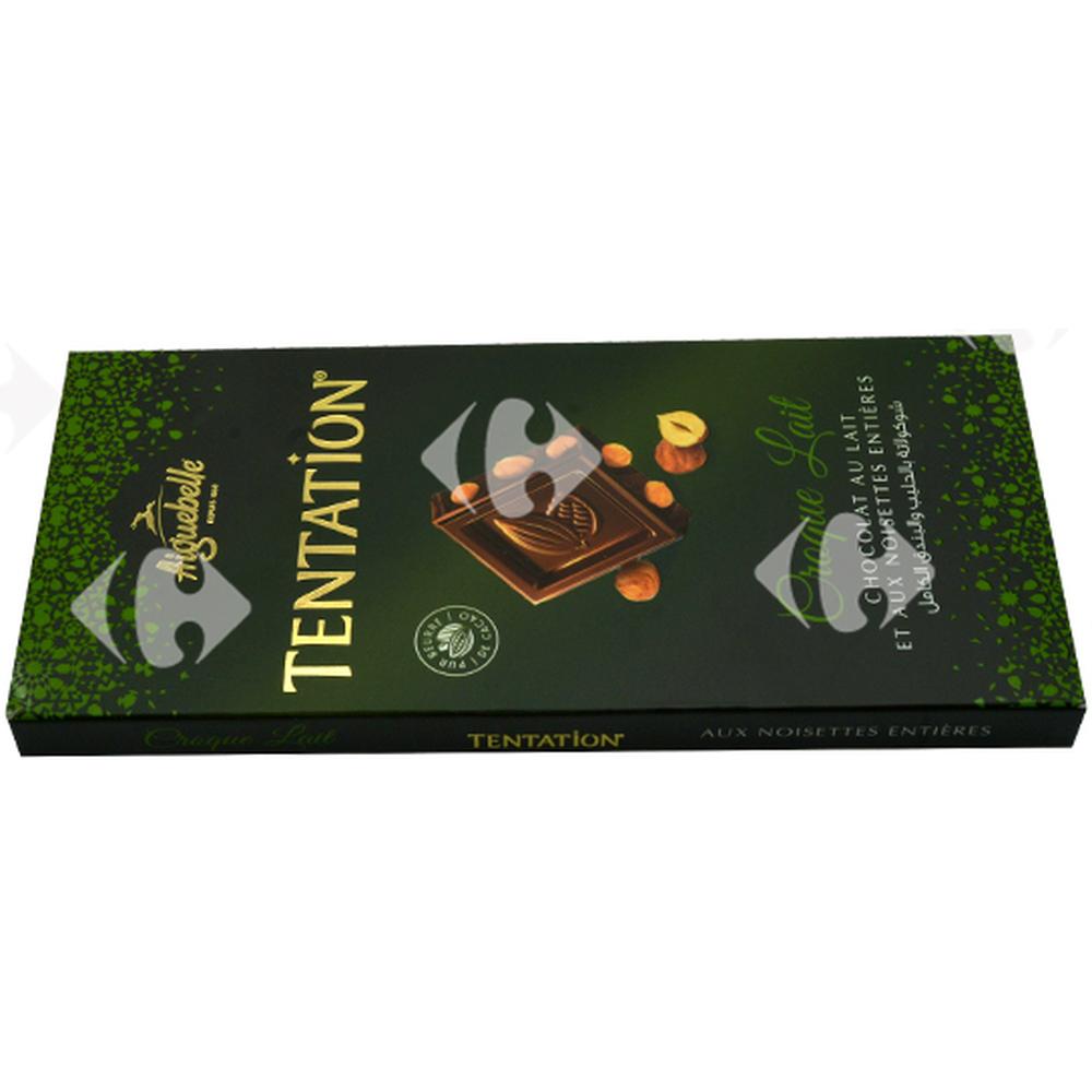 Tablette de Chocolat au Lait aux Noisettes Entières Tentation Aiguebelle 150g