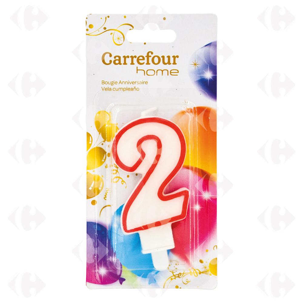 Bougie d'Anniversaire Chiffre 2 Carrefour Home 1 unité