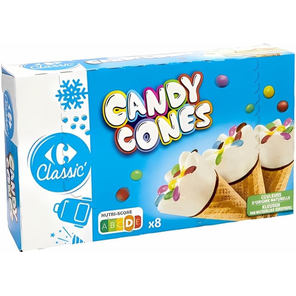 Glaces Candy Cônes Carrefour Classic 8 unités 280g