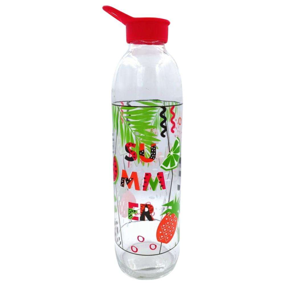 [674095] Bouteille à Eau Décorée en Verre 1L
