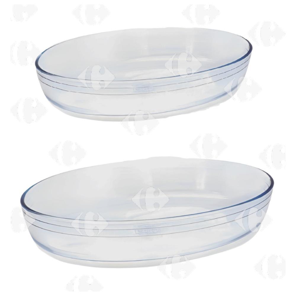 [520708] Set de 2 Plats Oval Pyrex 30x21cm et 39x27cm