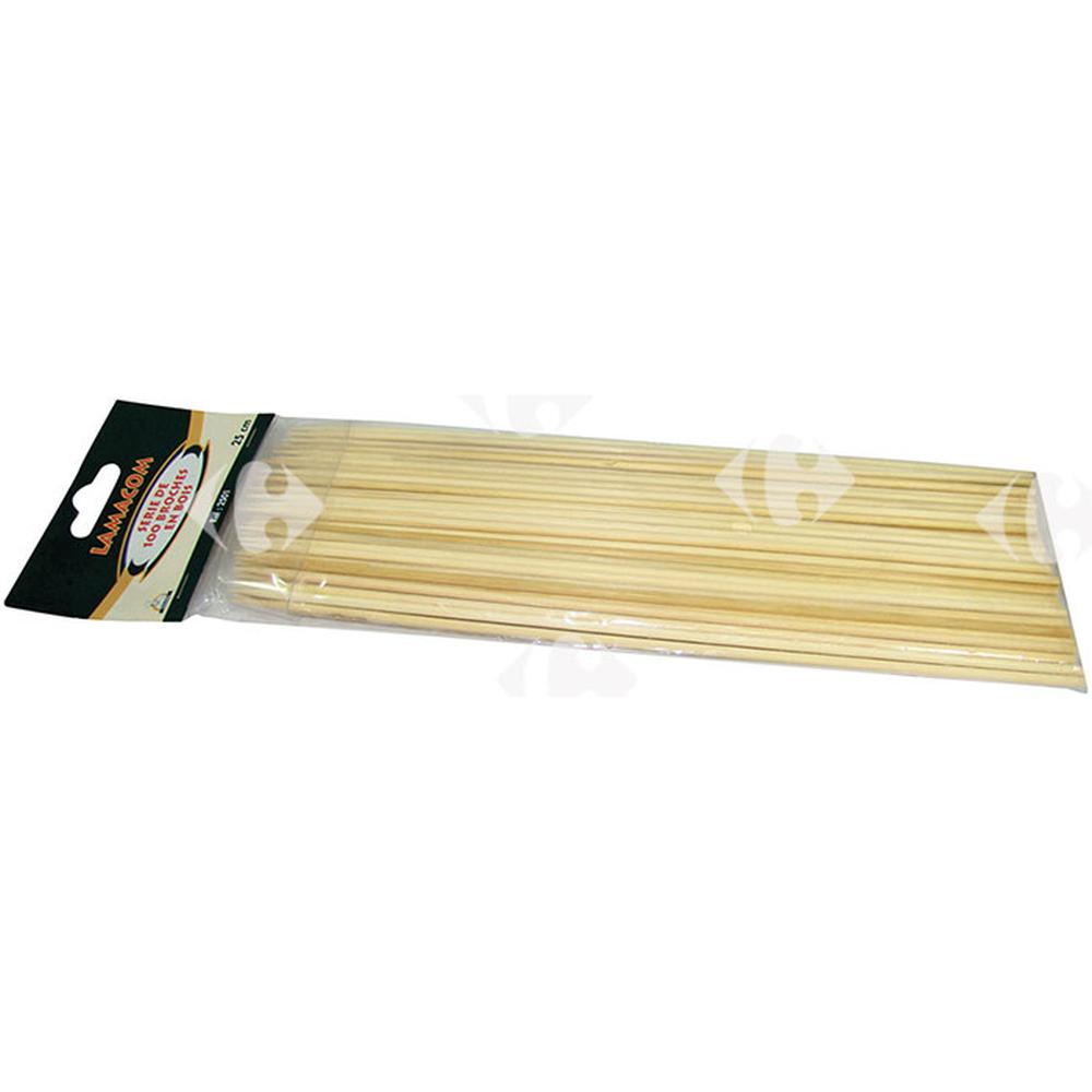 Brochettes en Bois 25cm - 100 pièces