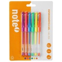 Stylo Roller en Gel Fluor 6 unités
