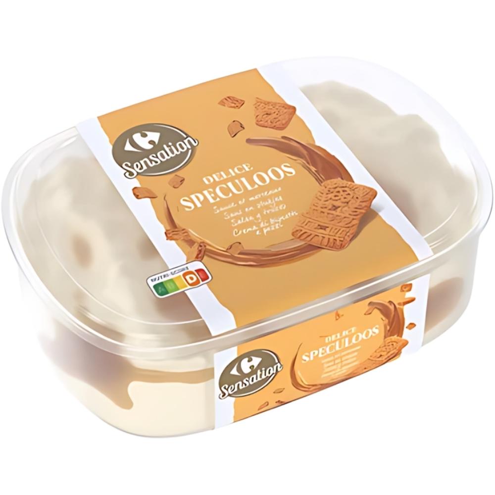 [714714] Crème Glacée Spéculoos en Bac Carrefour Sensation 500g.