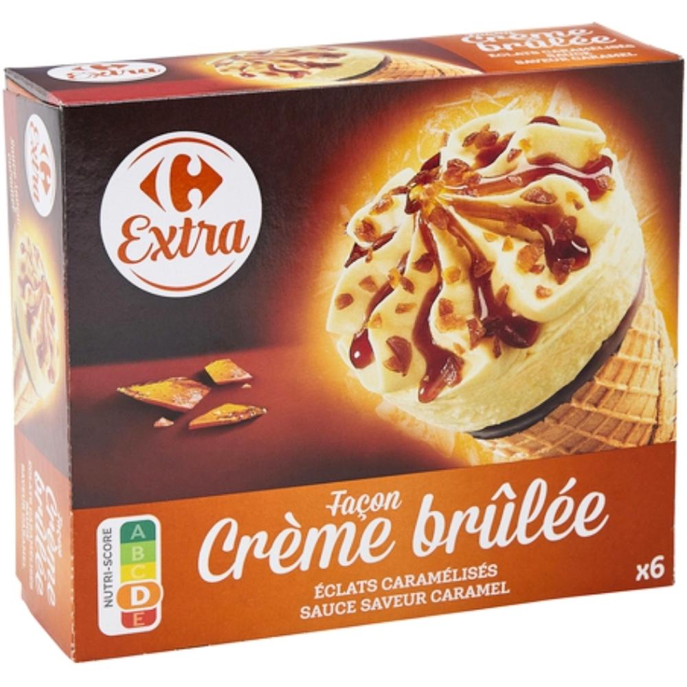 [699184] Cornets Glace Crème Brûlée Carrefour Extra 6 unités 417g