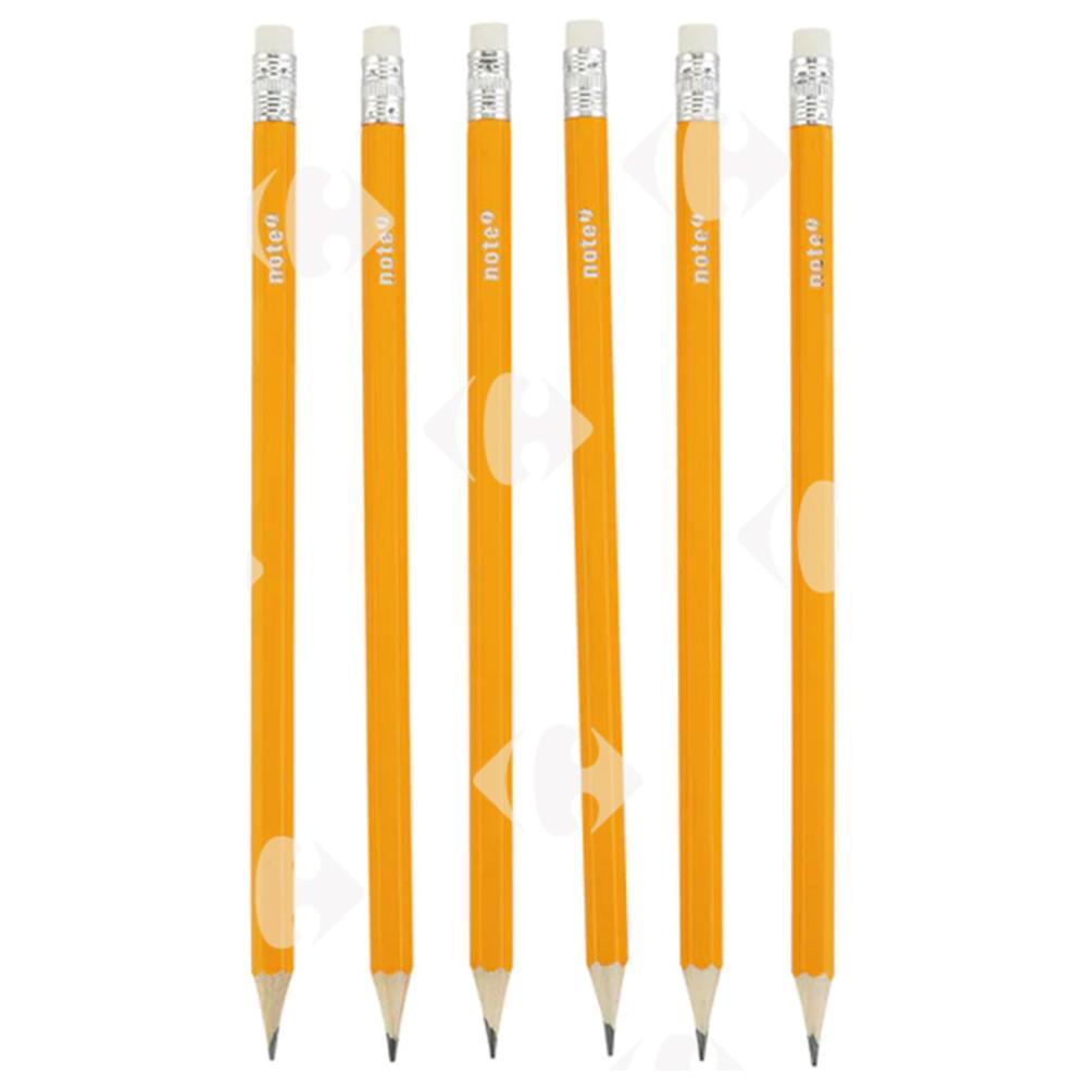 [700125] Set de 6 Crayons à Papier à Gomme Note HB